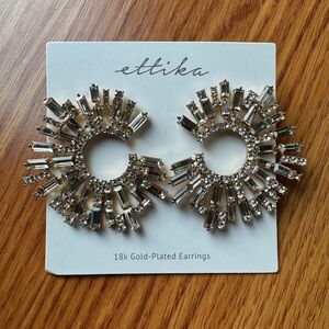 NEW Ettika Gold Statement Earrings Crystal